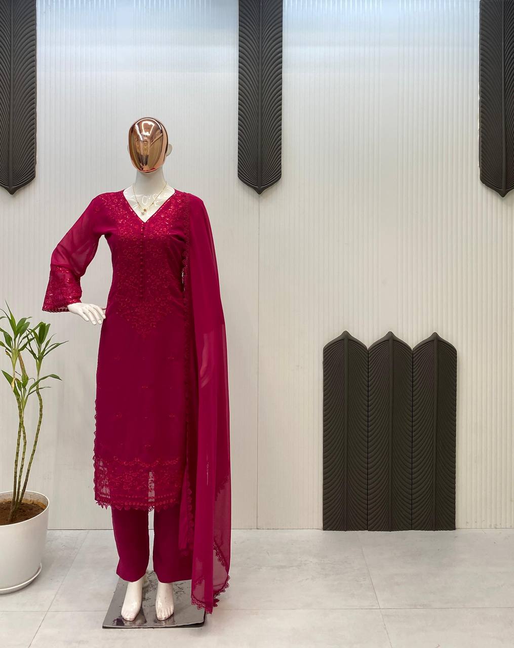 The Ruby Wine Flowing Couture Set